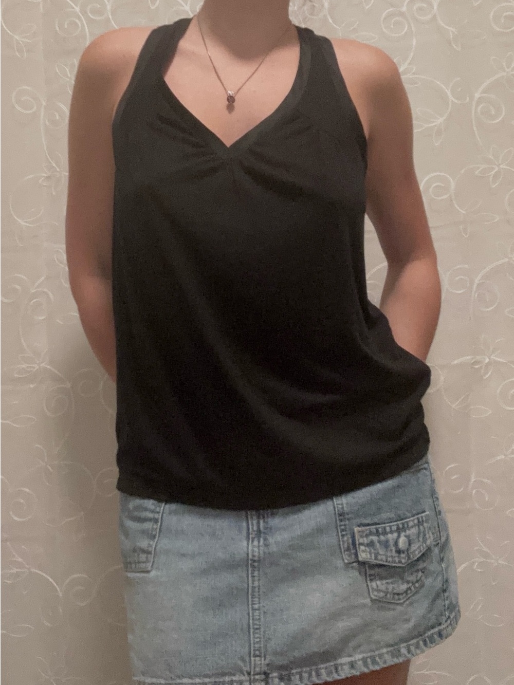 Club Monaco Black Razorback Draped Tank Top Size Small